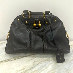 YSL Muse Dome Tote Shoulder Bag Dark Brown *Authentic*